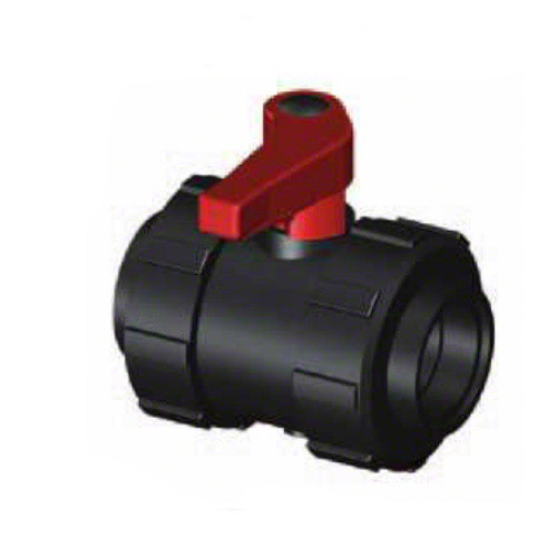 2-Wege-Kugelhahn PPGF, Sicherheitssperrhebel, 
PVC-U-Klebemuffen, EPDM&nbsp; = roter Hebel